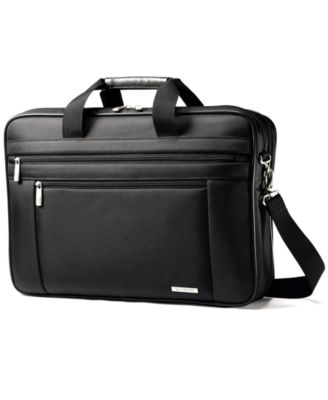 samsonite leather slim portfolio laptop briefcase