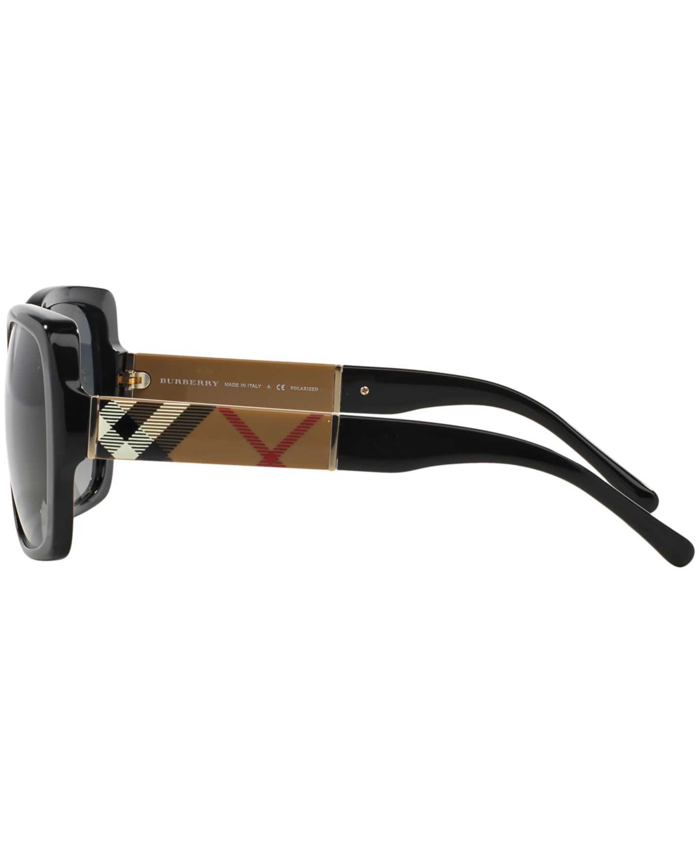Женские солнцезащитные очки Burberry Polarized Sunglasses, BE4160P, цвет: Чёрный / Серый градиентный — фото 6