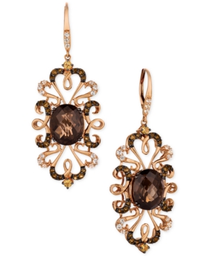 image of Le Vian Crazy Collection Multi-Gemstone(9-1/4 cttw) Drop Earrings in 14k Rose Gold