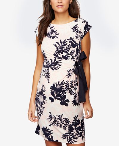 Taylor Maternity Floral-Print A-Line Dress