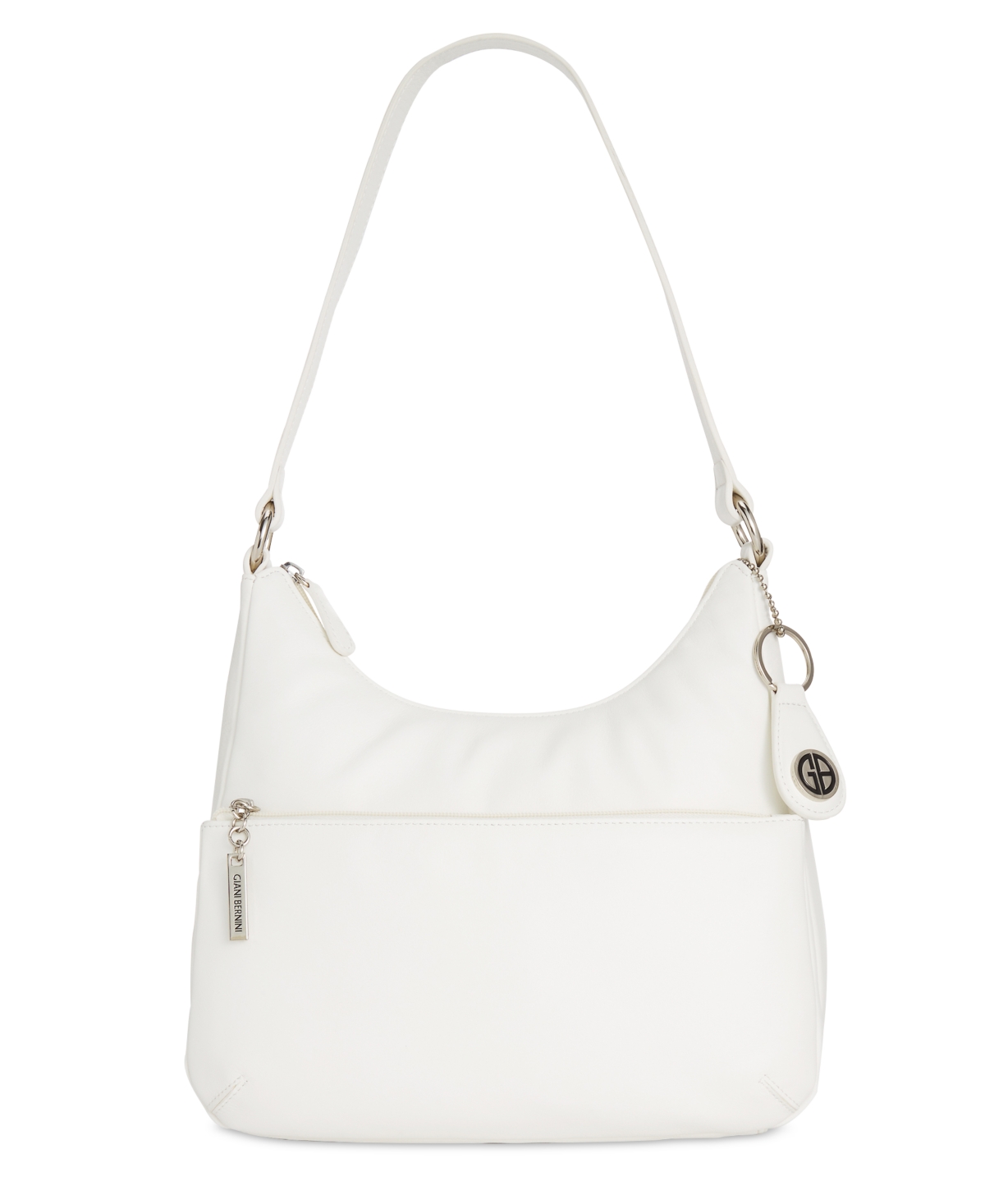 Nappa Leather Hobo Bag, Exclusively at Macy's - White/Silver