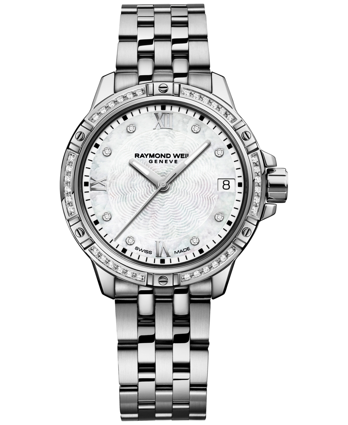 Shop Raymond Weil Women's Swiss Tango Diamond-accent Stainless Steel Bracelet Watch 30mm In Silver