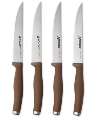 Anolon SureGrip 4-Pc. Stainless Steel Japanese Steak Knife Set