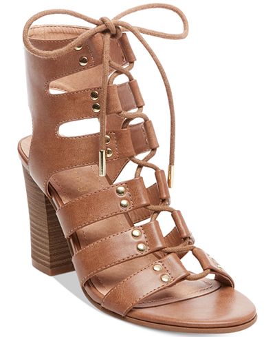 Madden Girl Nyles Lace-Up Block-Heel Sandals