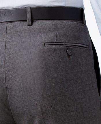 Calvin Klein Pants Charcoal Pindot 100% Wool Modern Fit Suit Pants &  Reviews - Pants - Men - Macy's