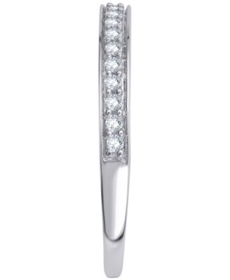 14k White Gold 0.285ctw Lab-Created Diamond Wedding Band - 19 Round Stones (1.5mm)
