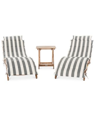 Irena Outdoor 3-Pc. Lounge Set (2 Lounges & 1 End Table)