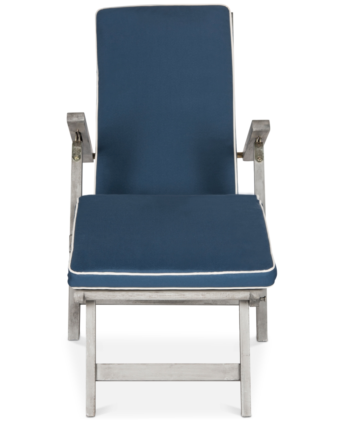 Shop Safavieh Holmen Outdoor Lounge Chair In Grey,navy