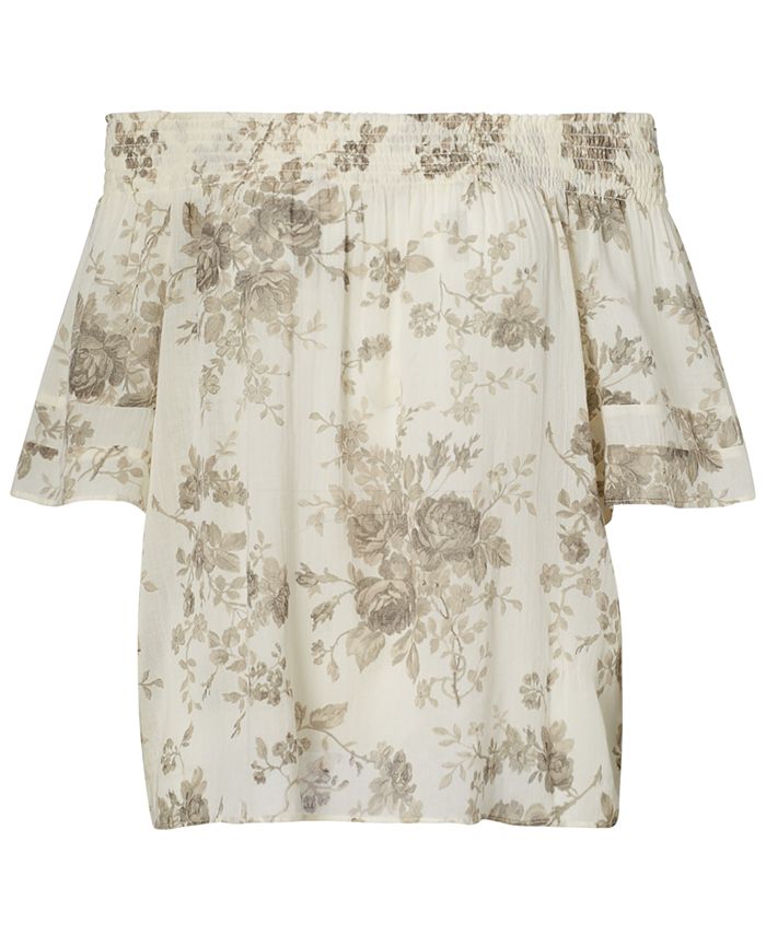 Denim & Supply Ralph Lauren Floral-Print Off-The-Shoulder Cotton Blouse ...