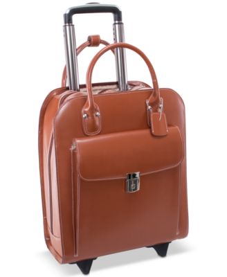 Uptown Leather Wheeled Laptop Briefcase