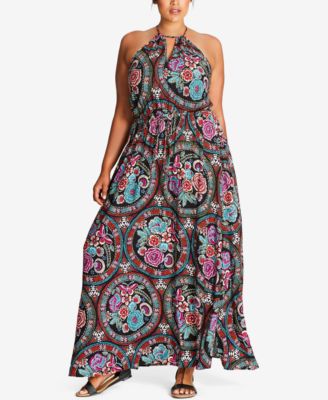 City Chic - Trendy Plus Size Floral-Print Maxi Dress