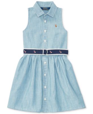 Polo Ralph Lauren - Fit & Flare Chambray Shirtdress, Toddler & Little Girls (2T-6X)