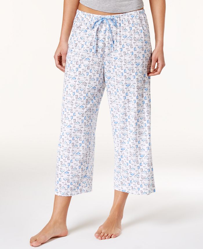Hue Women's Sleepwell Printed Knit Capri Pajama Pant Made with