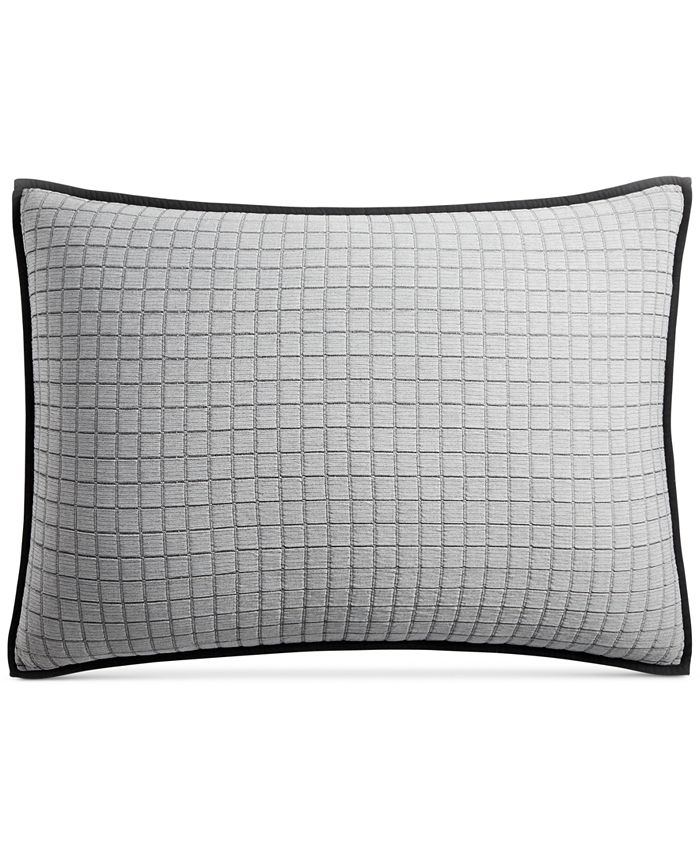 Hotel Collection CLOSEOUT! Linen Plaid Quilted King Sham, Created for
