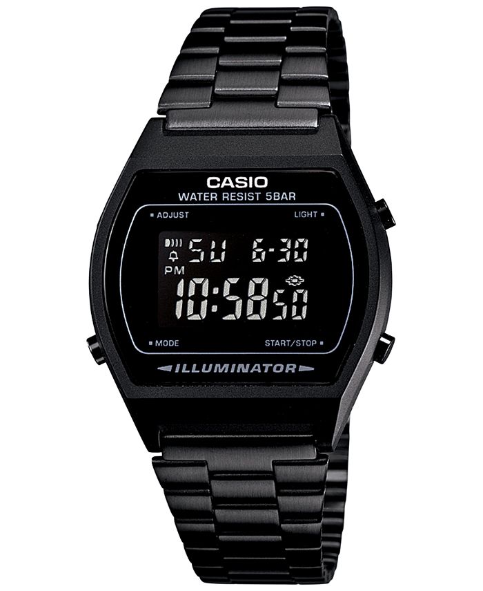 Casio Men's Digital Vintage Black Stainless Steel Bracelet Watch B640WB-1BMV & Reviews - Macy's