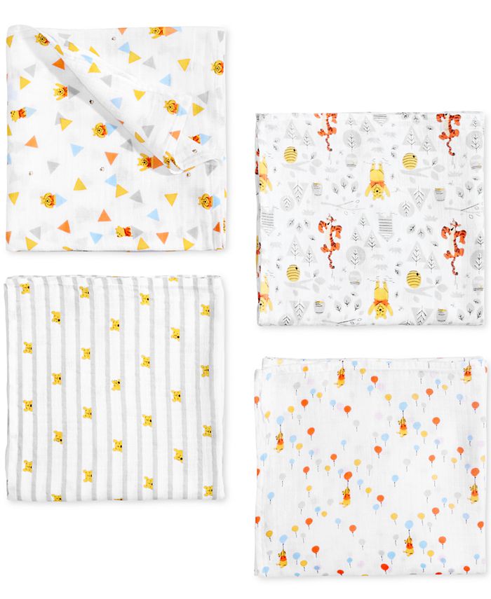 aden by aden + anais Baby Boys & Girls 4Pack Winnie the Pooh Cotton