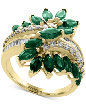 image of Effy Emerald (2 ct. t.w.) & Diamond (3/8 ct. t.w.) Ring in 14k White Gold