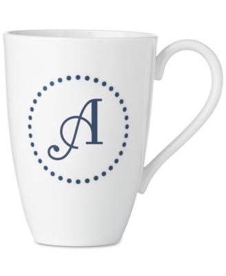 Navy Dots Monogram  Mug 