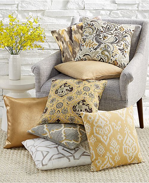 Hallmart Collectibles Last Act Yellow Gray Decorative Pillow