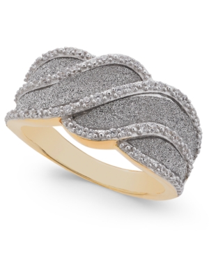 image of Diamond Glitter Wave Ring (1/4 ct. t.w.) in 18k Gold-Plated Sterling Silver