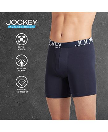 Jockey Active Stretch Tagless Midway Boxer Brief 3 Pack - Macy's
