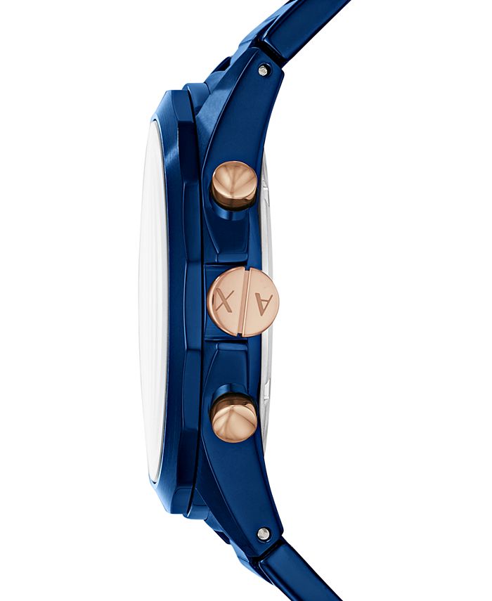 Armani Exchange A|X Men's Chronograph Blue Stainless Steel Bracelet ...
