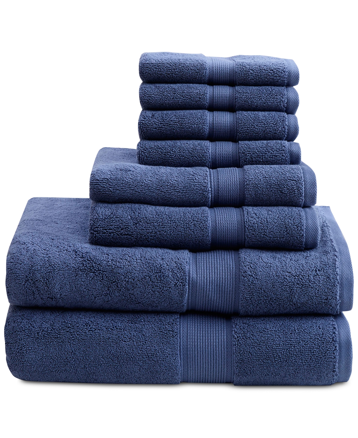 Madison Park Signature Solid 800gsm Cotton 8-pc. Bath Towel Set In Slate Blue