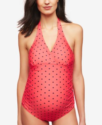 Motherhood Maternity Damen Badeanzug Einteilig – Neckholder Mit Raffhalter & LSF 50+