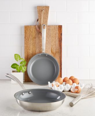 Martha Stewart Collection - 2-Pc. Ceramic Fry Pan Set