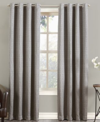 Sun Zero - Tyrell Greek Key 52" x 95" Blackout Lined Grommet Curtain Panel