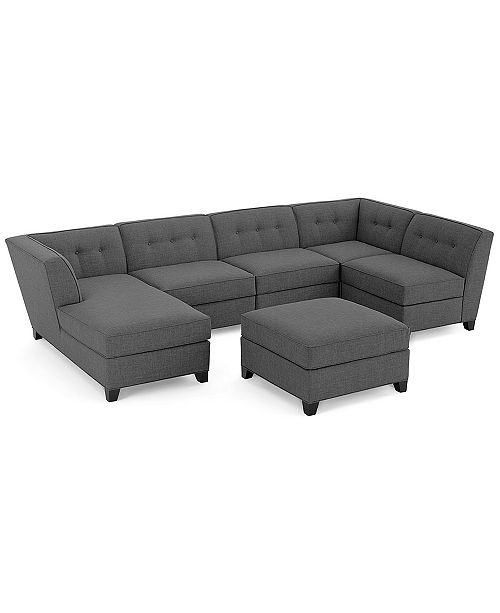 Furniture CLOSEOUT! Harper Fabric 6Piece Modular Sectional Sofa with