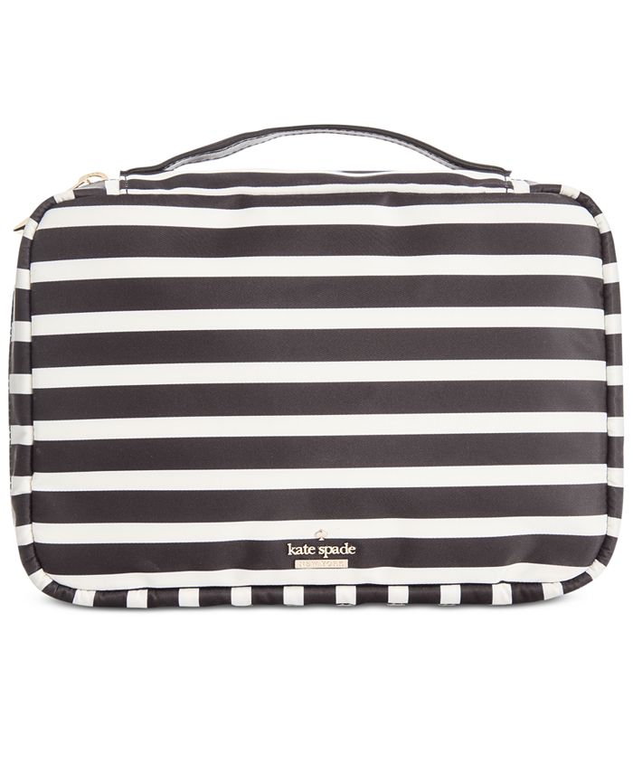 Kate Aspen 29096XA Classic Black & White Monogram Makeup Bag