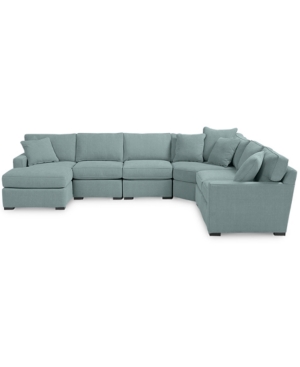 FURNITURE RADLEY FABRIC 6-PIECE CHAISE SECTIONAL WITH WEDGE, CREATED FOR MACY'S
