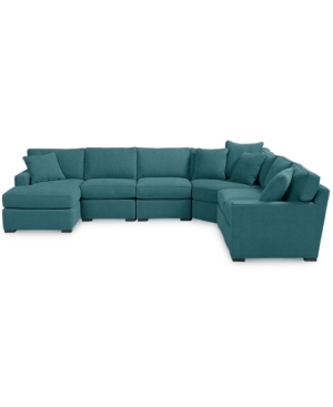 FURNITURE RADLEY FABRIC 6-PIECE CHAISE SECTIONAL WITH WEDGE, CREATED FOR MACY'S