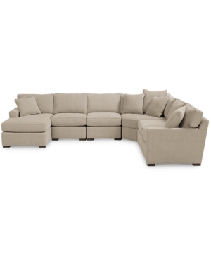 FURNITURE RADLEY FABRIC 6-PIECE CHAISE SECTIONAL WITH WEDGE, CREATED FOR MACY'S