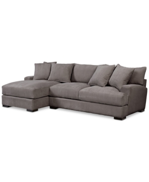 FURNITURE CLOSEOUT! RHYDER 2-PC. FABRIC SECTIONAL SOFA WITH CHAISE, CREATED FOR MACY'S