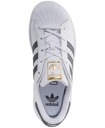 Little boys' superstar casual sneakers from finish top line