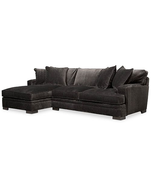 Furniture Closeout Teddy Fabric 2 Piece Chaise Sectional Sofa
