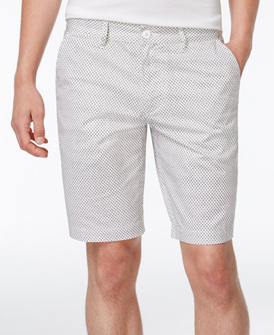 Armani Exchange Men's AX Dot-Print Stretch Twill Shorts