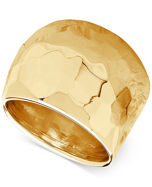 Italian Gold Hammered Wide Dome Ring in 14k Gold & Reviews Rings Jewelry & Watches Macy's