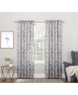 Asbury Floral Print Room Darkening Rod Pocket Curtain Panel