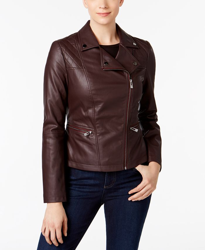 INC International Concepts I.N.C. Faux-Leather Moto Jacket, Created for ...