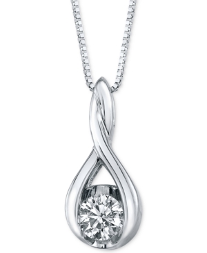 Sirena Diamond Twist Pendant 18" Necklace In 14k White Gold (5/8 Ct. T.w.)