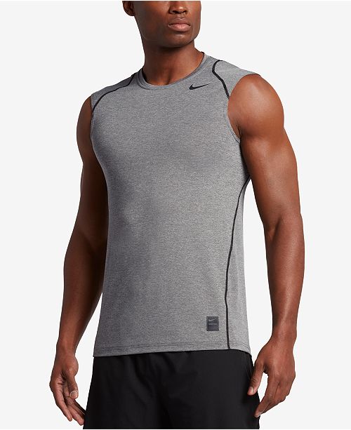 Nike Men's Pro Cool Dri-FIT Fitted Sleeveless Shirt & Reviews - T ...