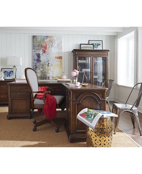 Furniture Clinton Hill Cherry Home Office L-Shaped Desk, Created for Macy&#39;s - Furniture - Macy&#39;s