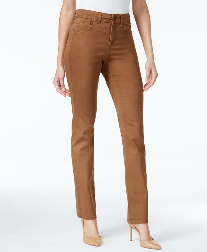 Style & Co Petite Tummy-Control Straight-Leg Jeans, Created for Macy's ...