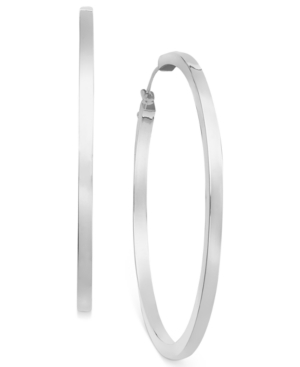 image of 14k White Gold Earrings, Hoop