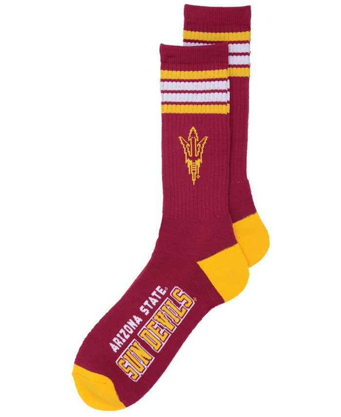 For Bare Feet Arizona State Sun Devils 4 Stripe Deuce Crew Socks ...