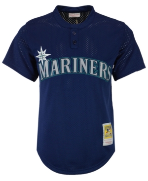 image of Mitchell & Ness Men-s Randy Johnson Seattle Mariners Authentic Mesh Batting Practice V-Neck Jersey