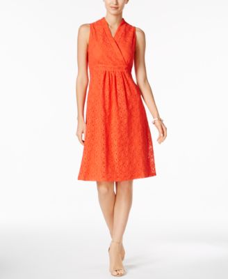 NY Collection - Petite Lace Fit & Flare Dress